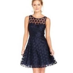 Betsey Johnson illusion v neck dress